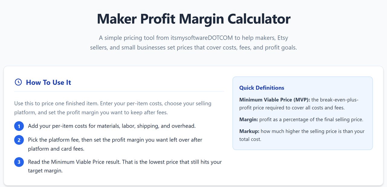 Maker Profit Margin Calculator 4