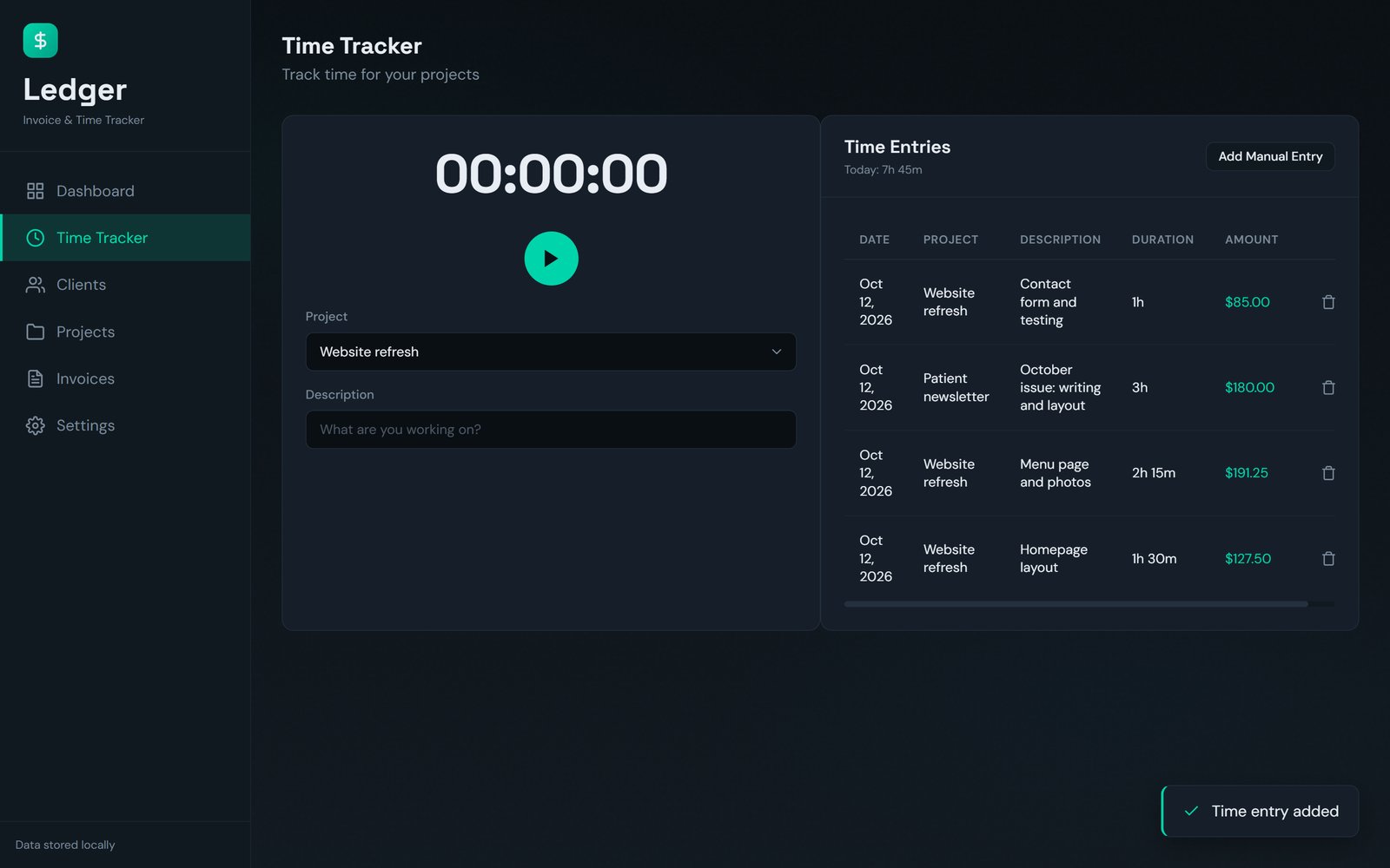 Invoice and Time Tracker 5