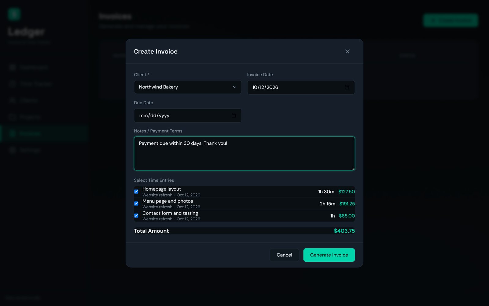 Invoice and Time Tracker 2