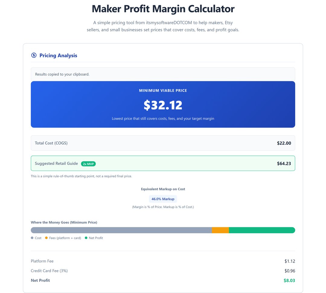 Maker Profit Margin Calculator 3