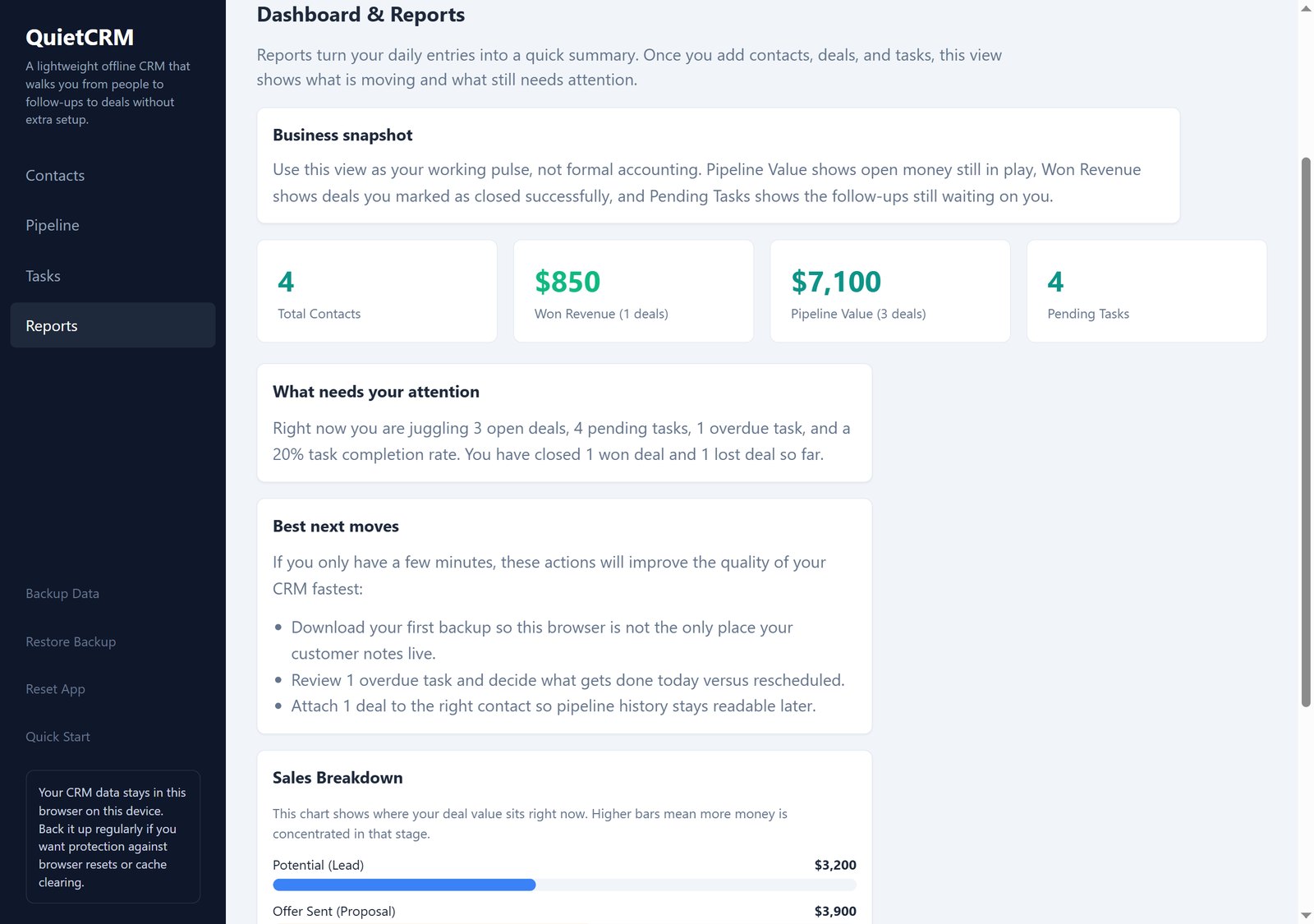 QuietCRM Lightweight Offline CRM 4