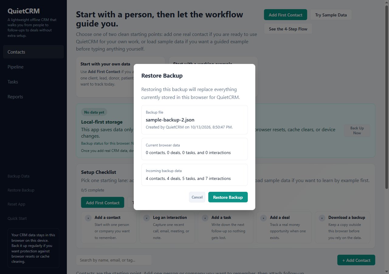QuietCRM Lightweight Offline CRM 5