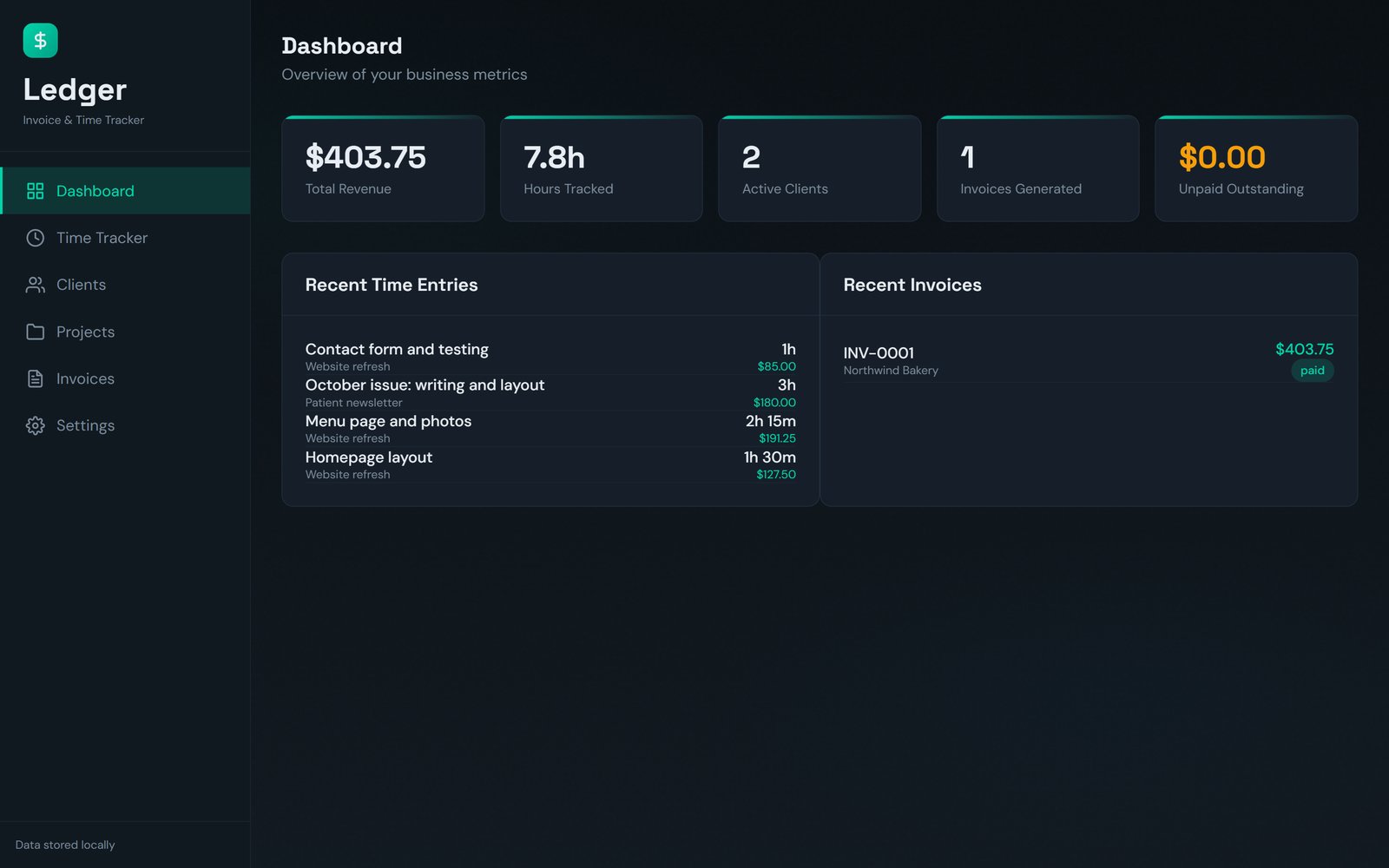 Invoice and Time Tracker 1